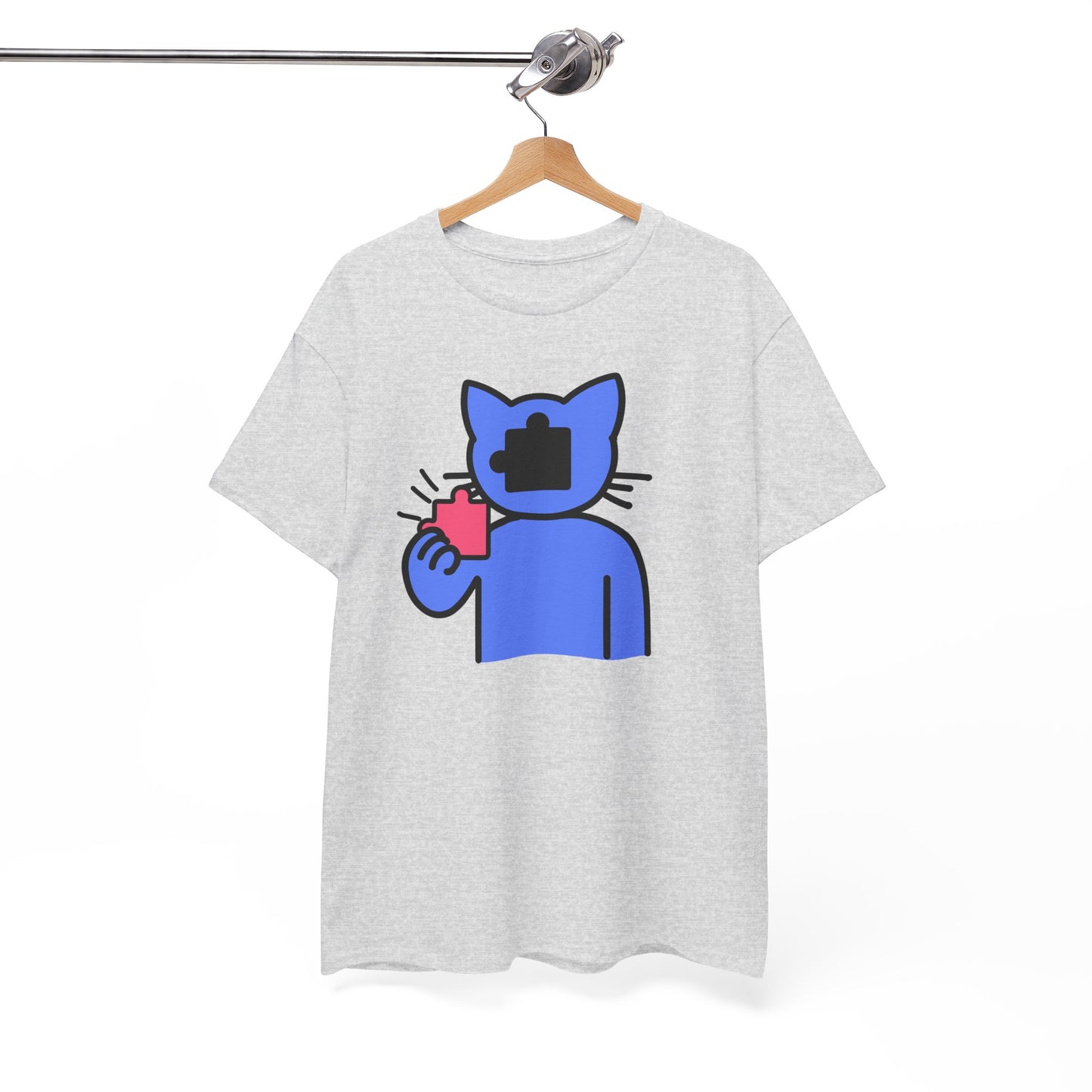 Cat Puzzle Piece T-Shirt – Life’s Journey Graphic Tee – Unisex Heavy Cotton Shirt – Find Your Missing Piece