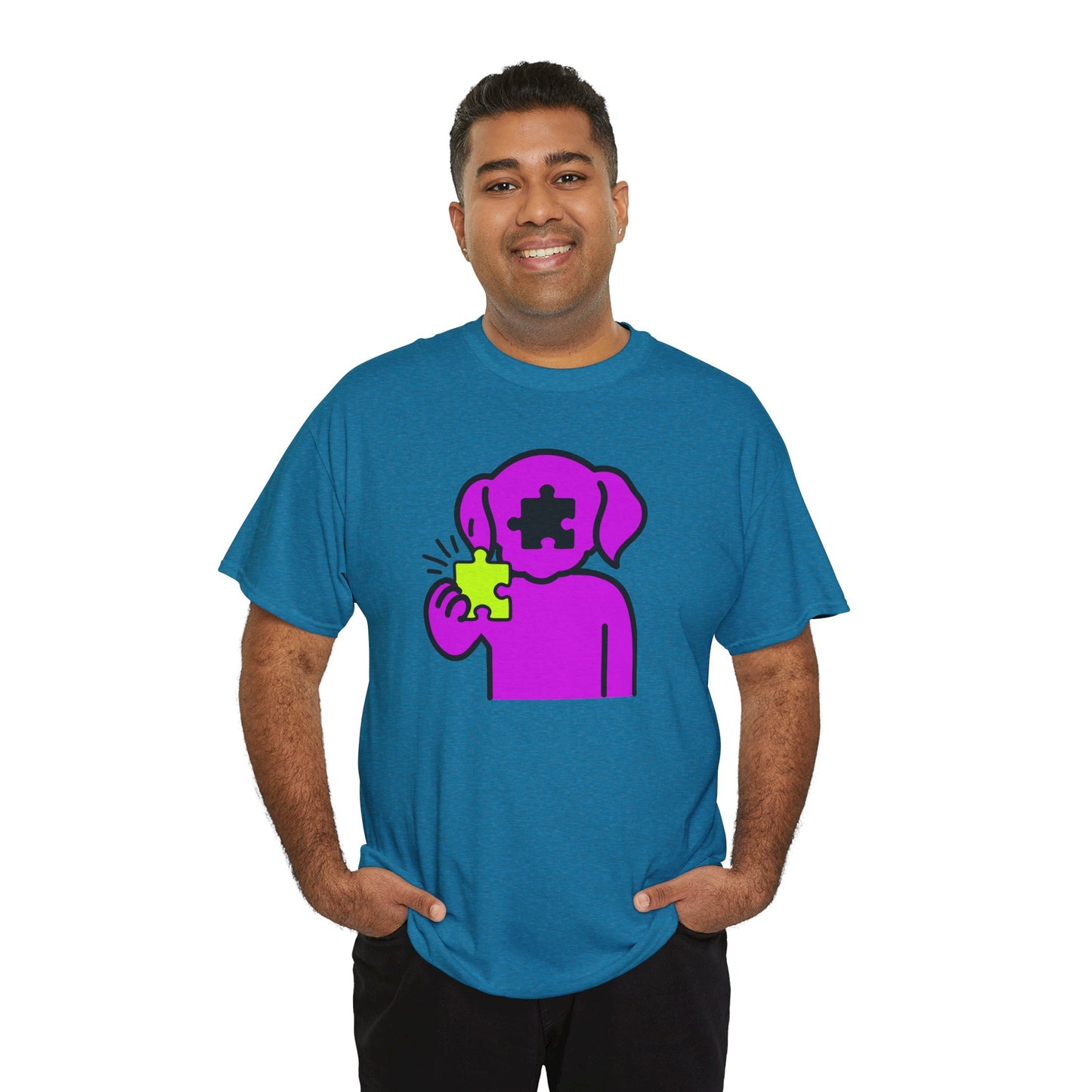 Dog Puzzle Piece T-Shirt – Life’s Journey Graphic Tee – Unisex Heavy Cotton Shirt – Find Your Missing Piece