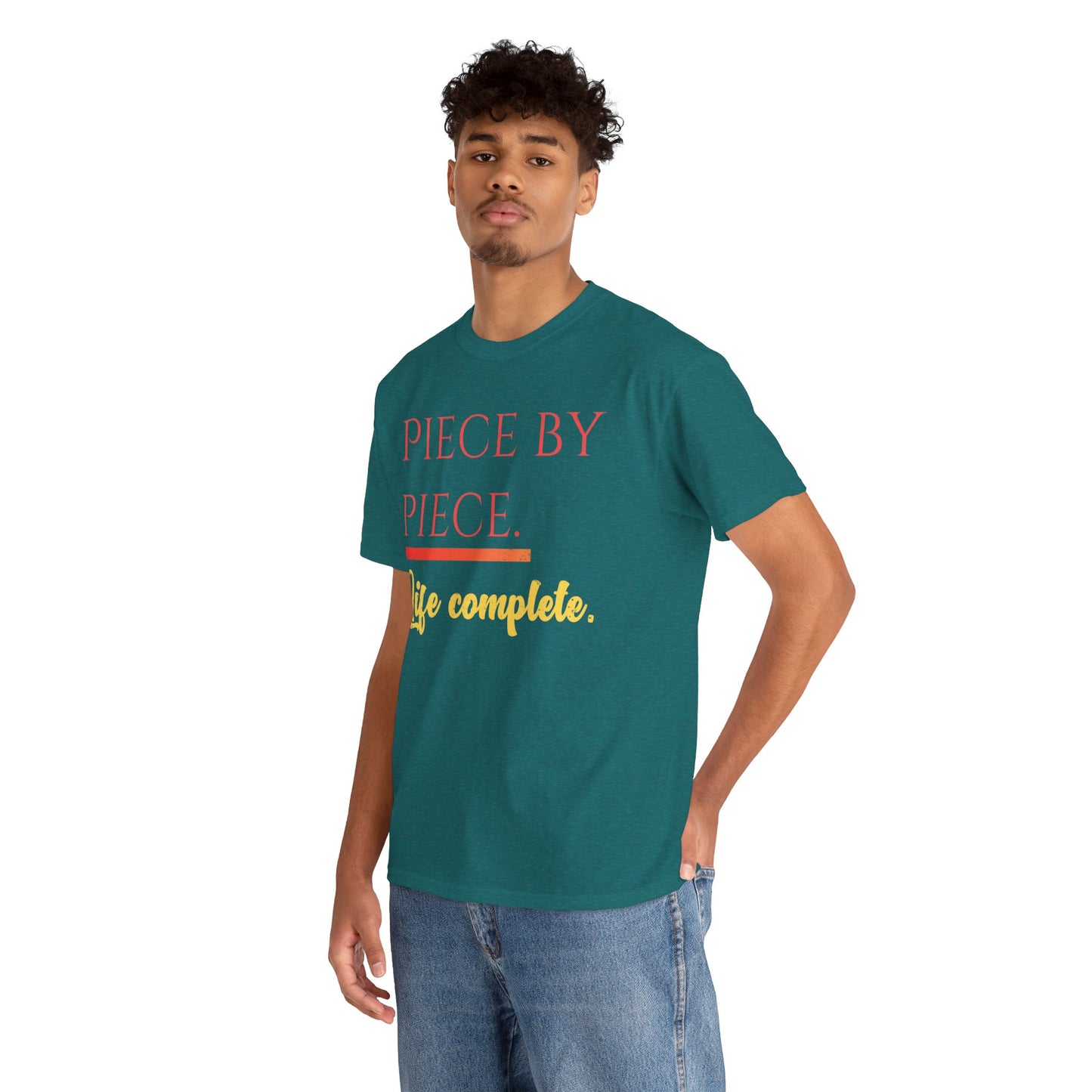 Piece by Piece Distressed T-Shirt – Life Complete Graphic Tee by Trash Cat Tee's