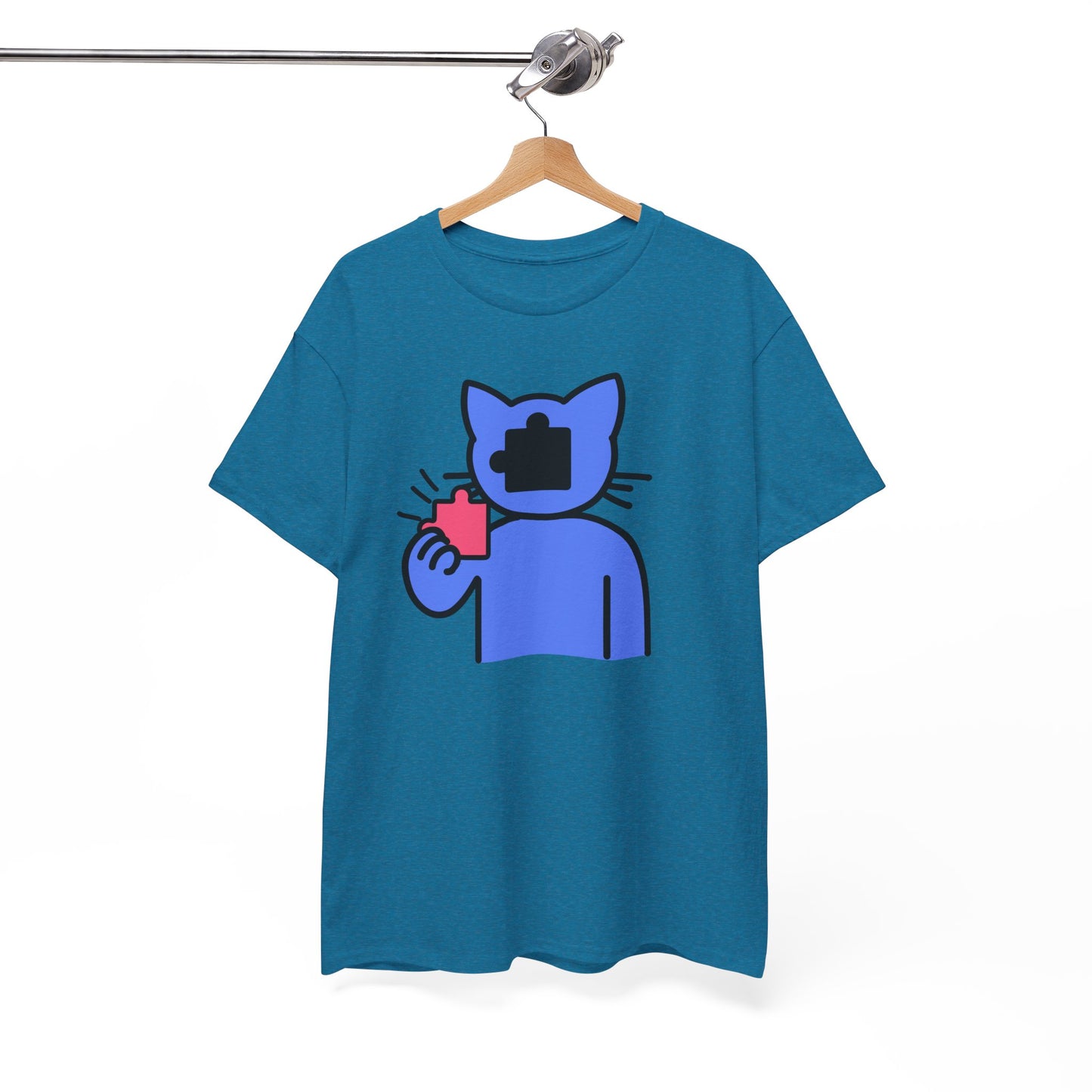 Cat Puzzle Piece T-Shirt – Life’s Journey Graphic Tee – Unisex Heavy Cotton Shirt – Find Your Missing Piece