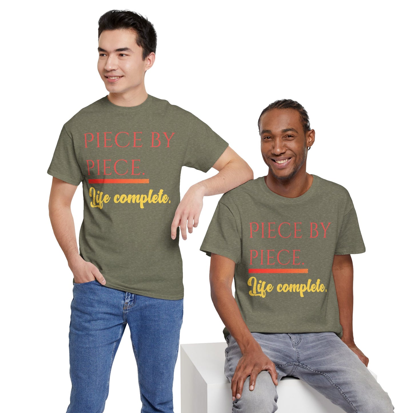 Piece by Piece Distressed T-Shirt – Life Complete Graphic Tee by Trash Cat Tee's