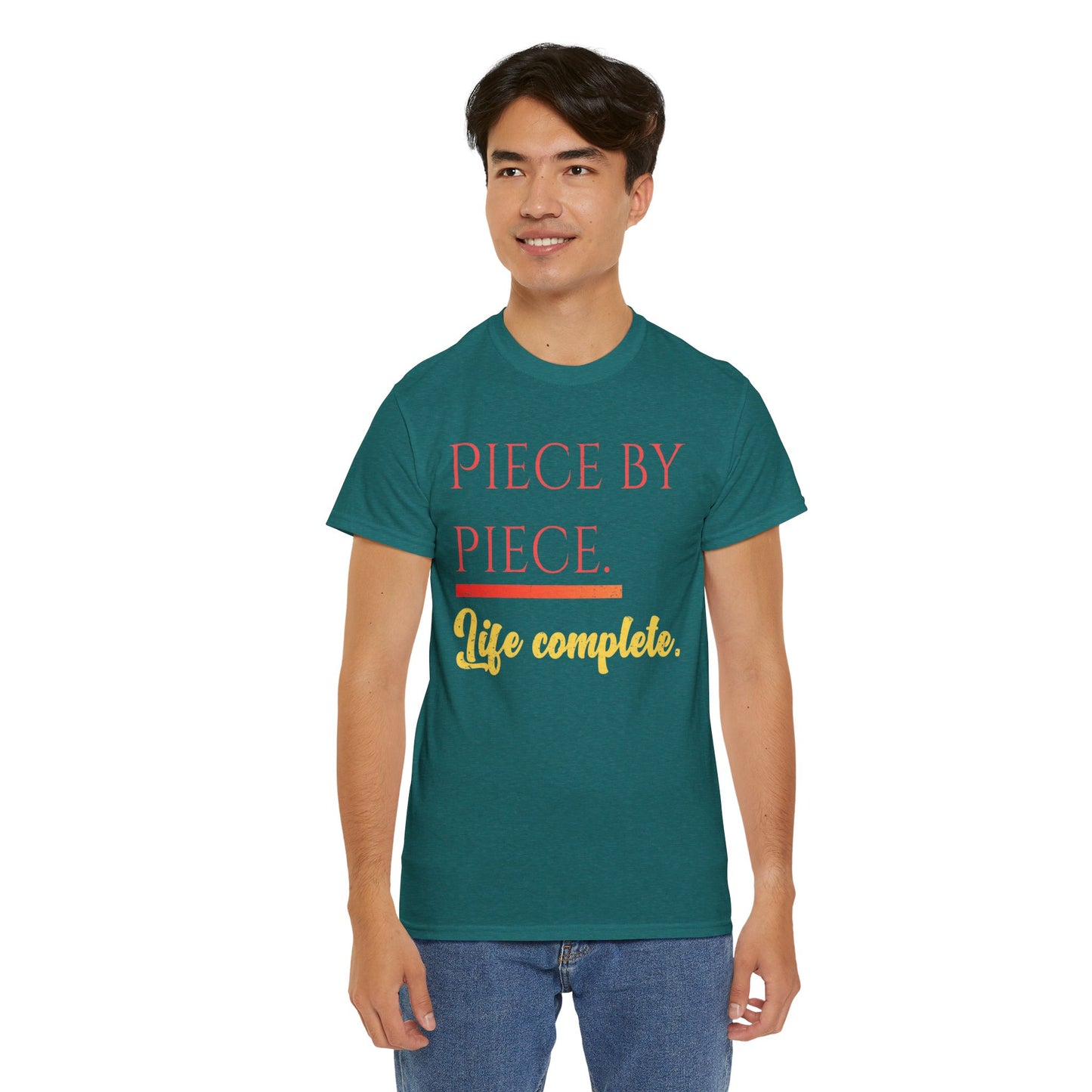 Piece by Piece Distressed T-Shirt – Life Complete Graphic Tee by Trash Cat Tee's