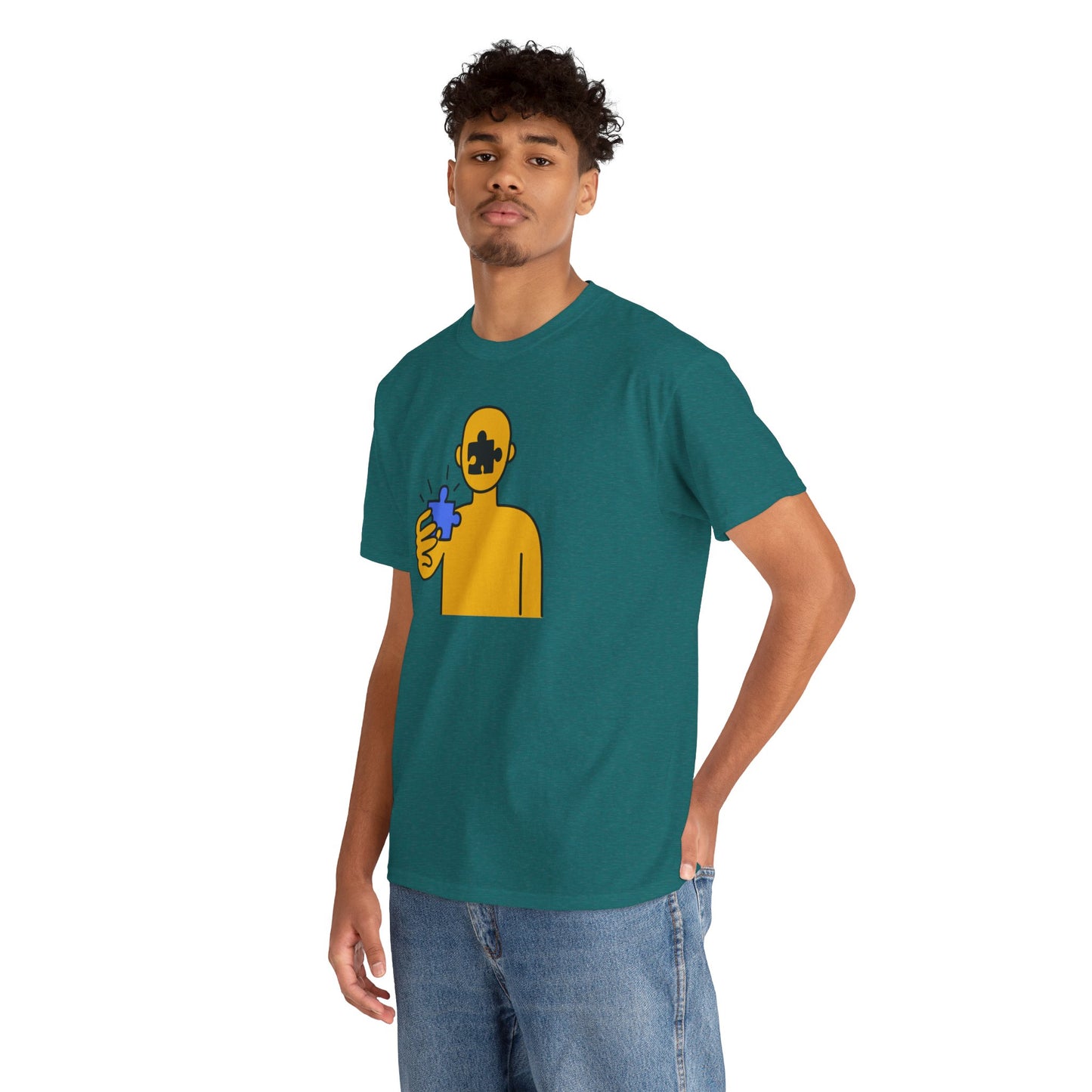 Human Puzzle Piece T-Shirt – Thoughtful Non-Distressed Design – Unisex Heavy Cotton Shirt for Life’s Journey