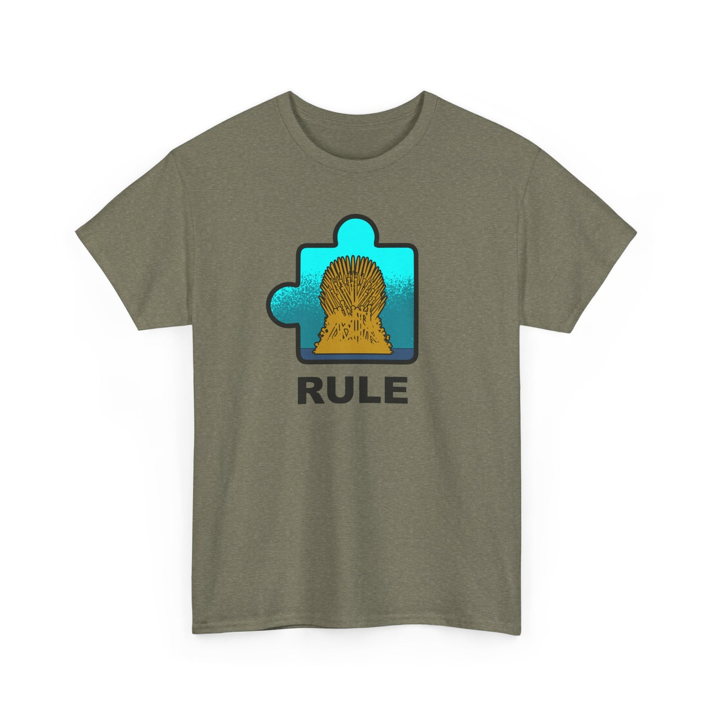 Throne Puzzle Piece T-Shirt – ‘Rule’ Graphic Tee – Unisex Heavy Cotton Shirt