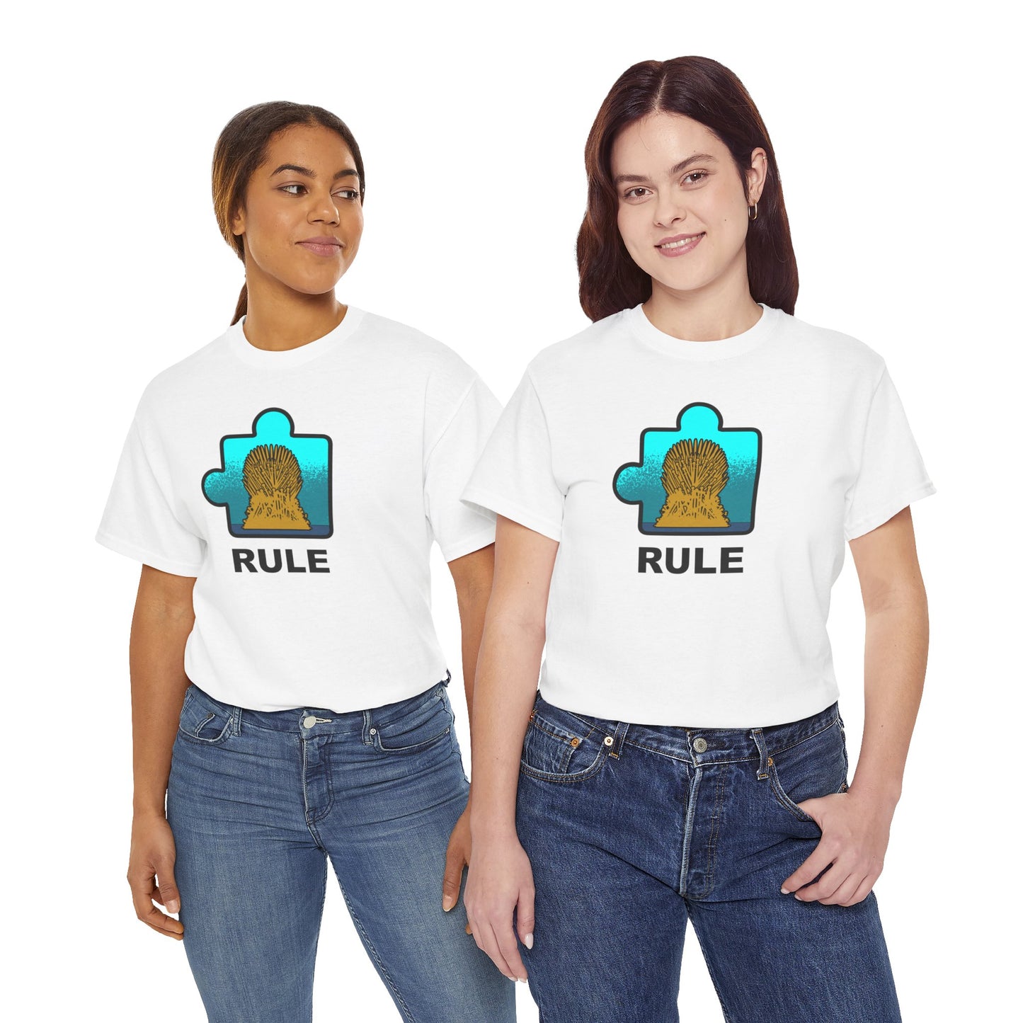 Throne Puzzle Piece T-Shirt – ‘Rule’ Graphic Tee – Unisex Heavy Cotton Shirt