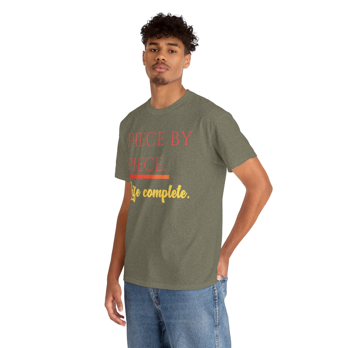 Piece by Piece Distressed T-Shirt – Life Complete Graphic Tee by Trash Cat Tee's