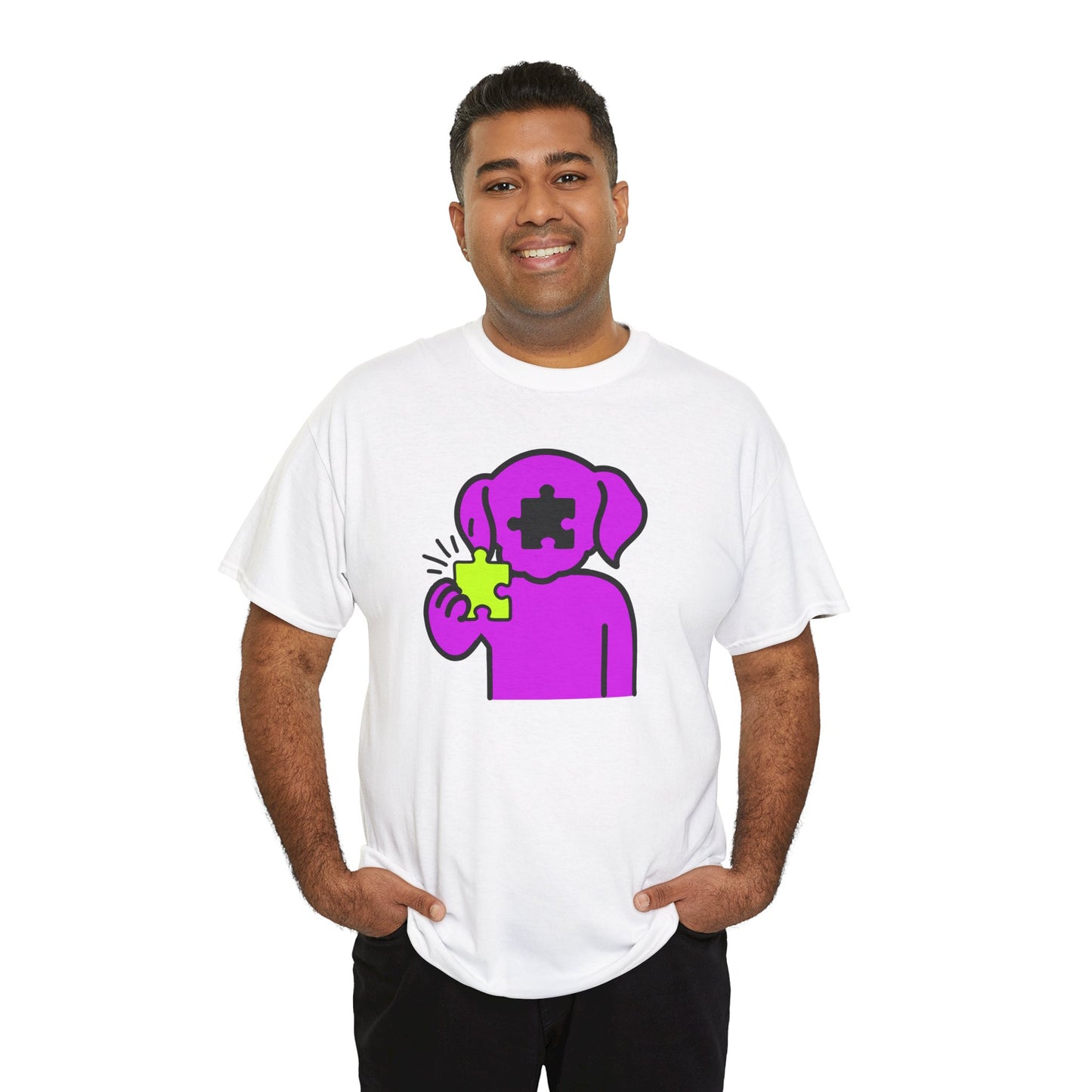 Dog Puzzle Piece T-Shirt – Life’s Journey Graphic Tee – Unisex Heavy Cotton Shirt – Find Your Missing Piece