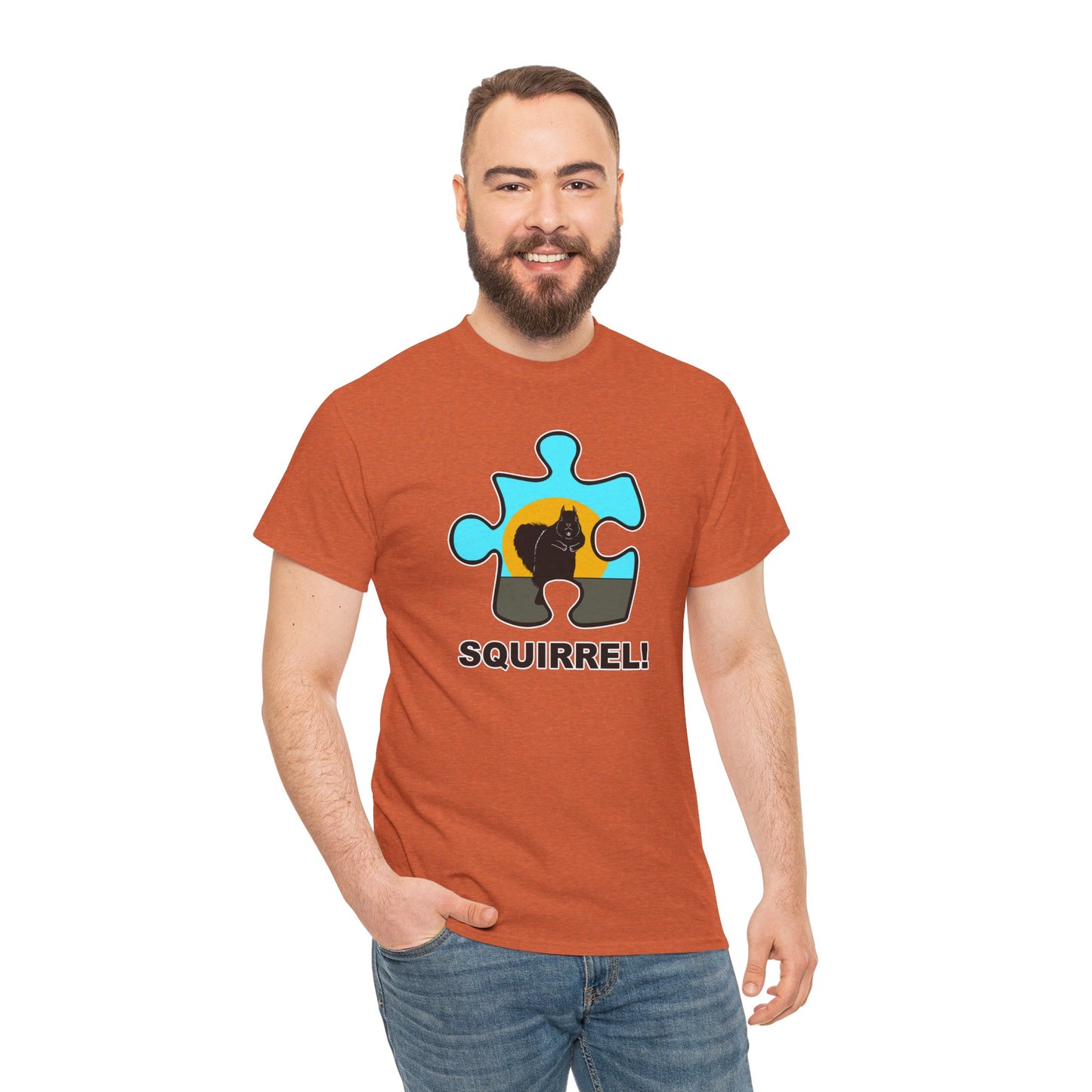 Squirrel Puzzle Piece T-Shirt – Fun Wildlife Graphic Tee – Unisex Heavy Cotton Shirt