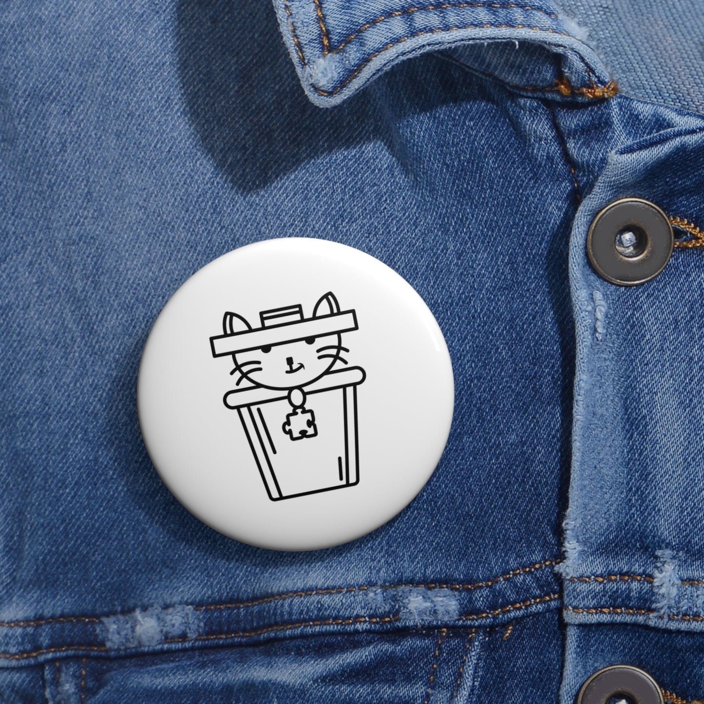 Custom Pin Buttons – Trash Cat Tee's Iconic Brand Logo