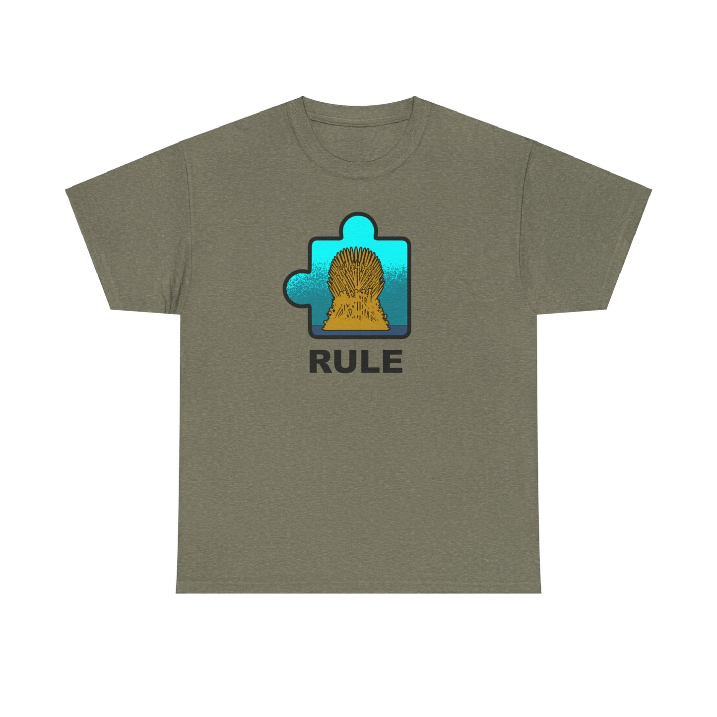 Throne Puzzle Piece T-Shirt – ‘Rule’ Graphic Tee – Unisex Heavy Cotton Shirt