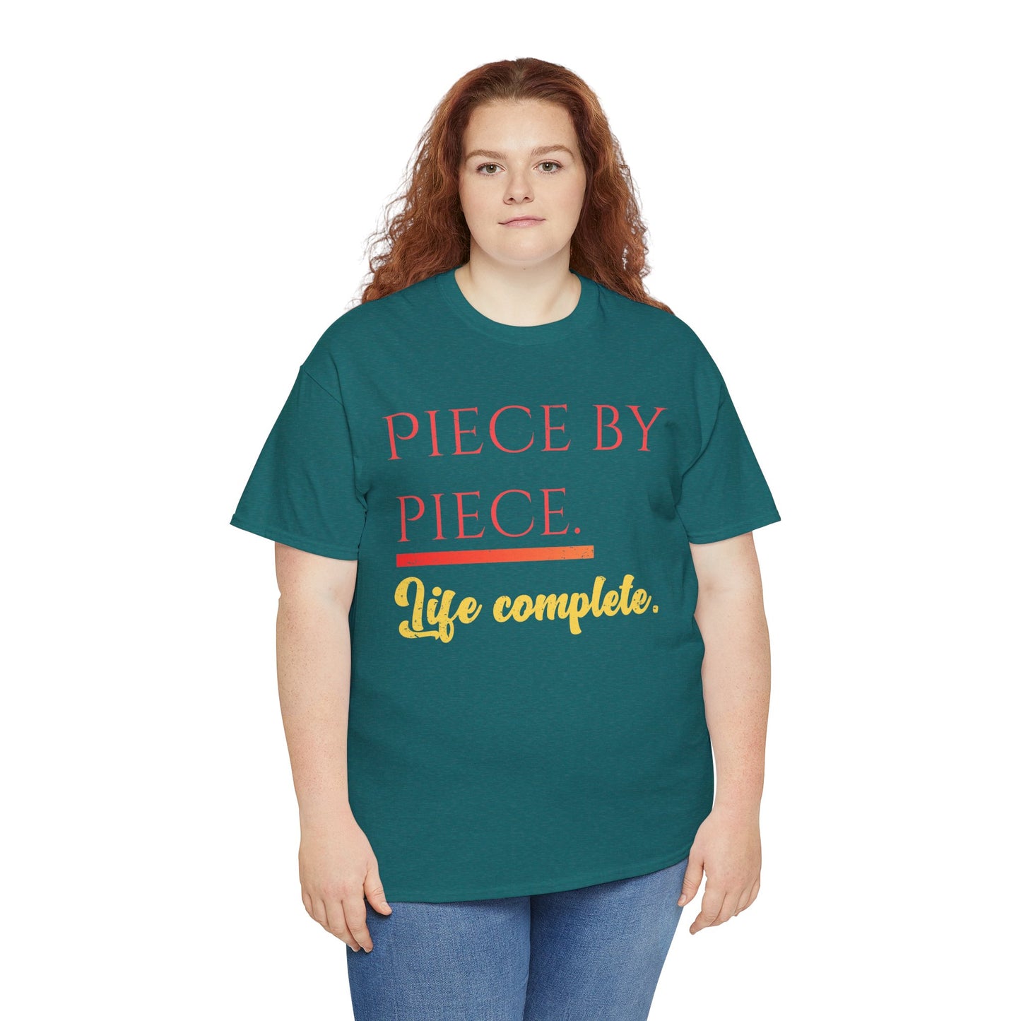 Piece by Piece Distressed T-Shirt – Life Complete Graphic Tee by Trash Cat Tee's